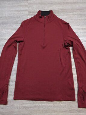 Ibex Merino Wool 1/4 Zip Women's Medium Pullover Red Hiking Outdoors